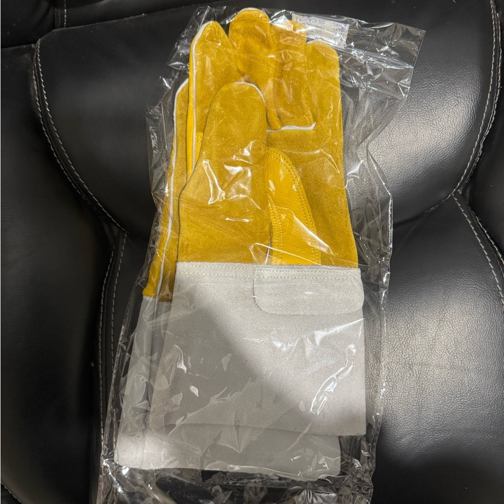 Yellow and White Party Gloves